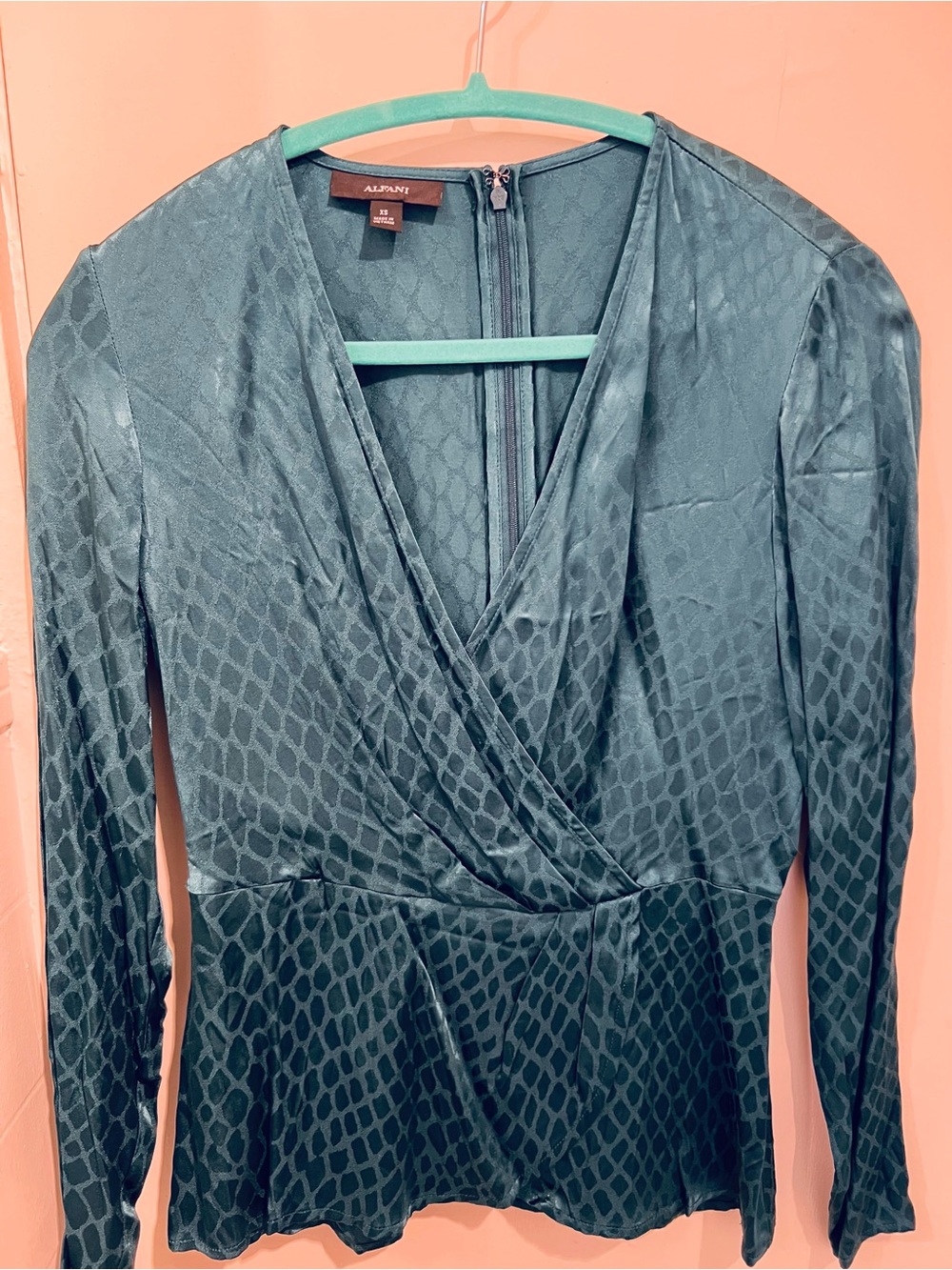Alfani Teal Silky Top